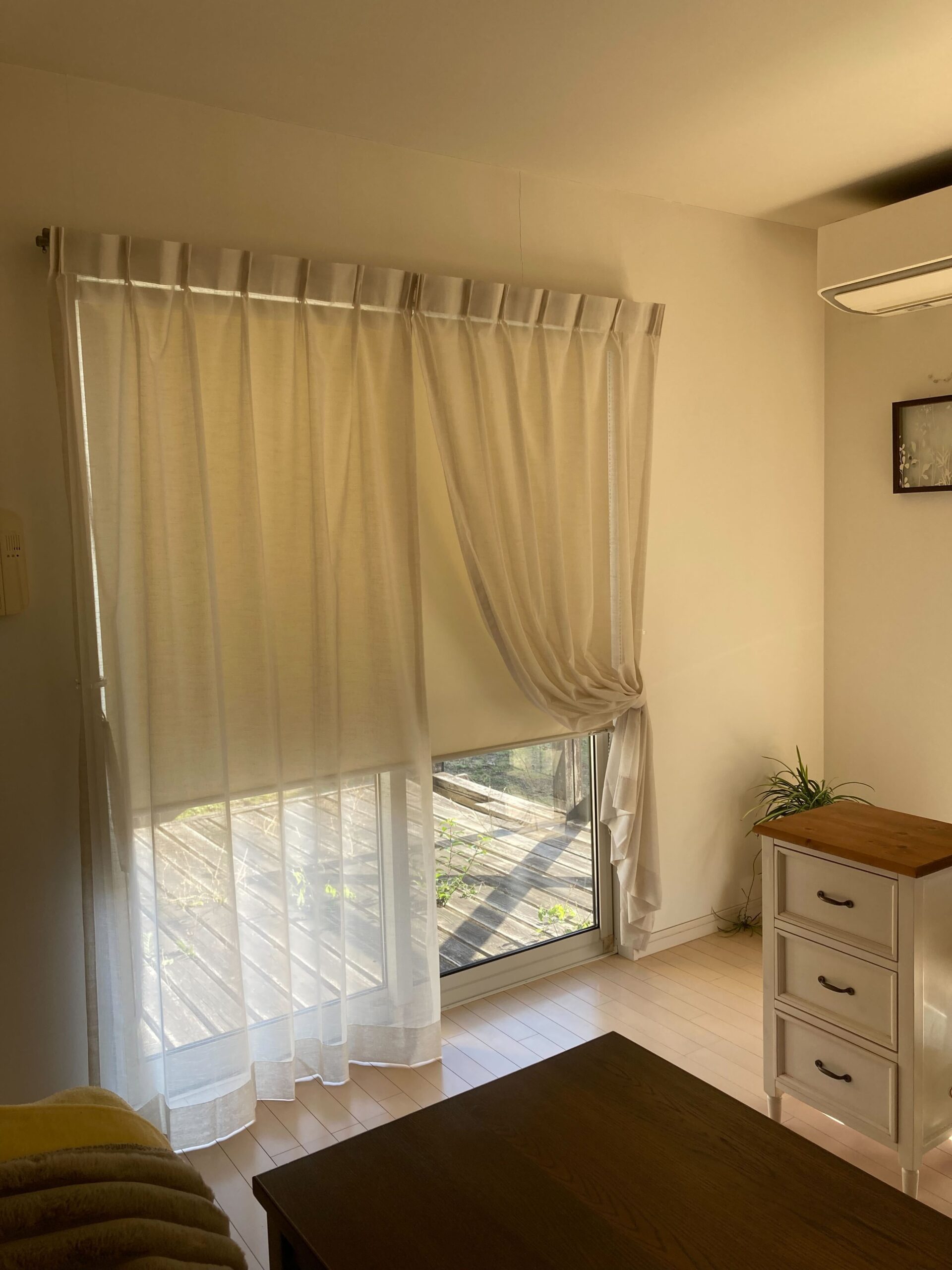 手前レース×ロールスクリーン